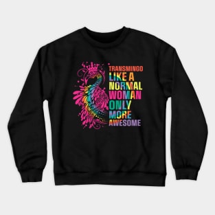 Transmingo Funny Flamingo LGBT LGBTQ Rainbow Crewneck Sweatshirt